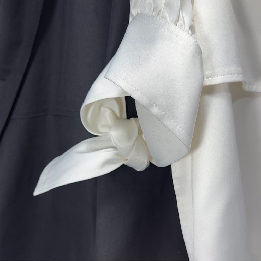 Vertigo Paris Cream Cropped Satin Bomber Jacket - Picture 11 of 16